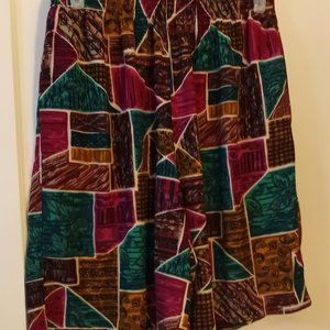 Vintage C M Shapes bright geometric  print skorts for women size 2x